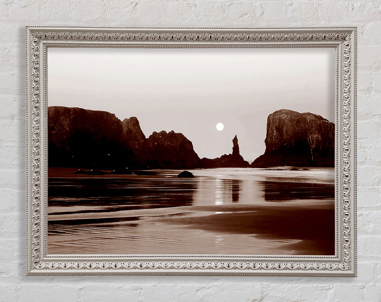 Chocolate Ocean Rocks Framed Wall Art