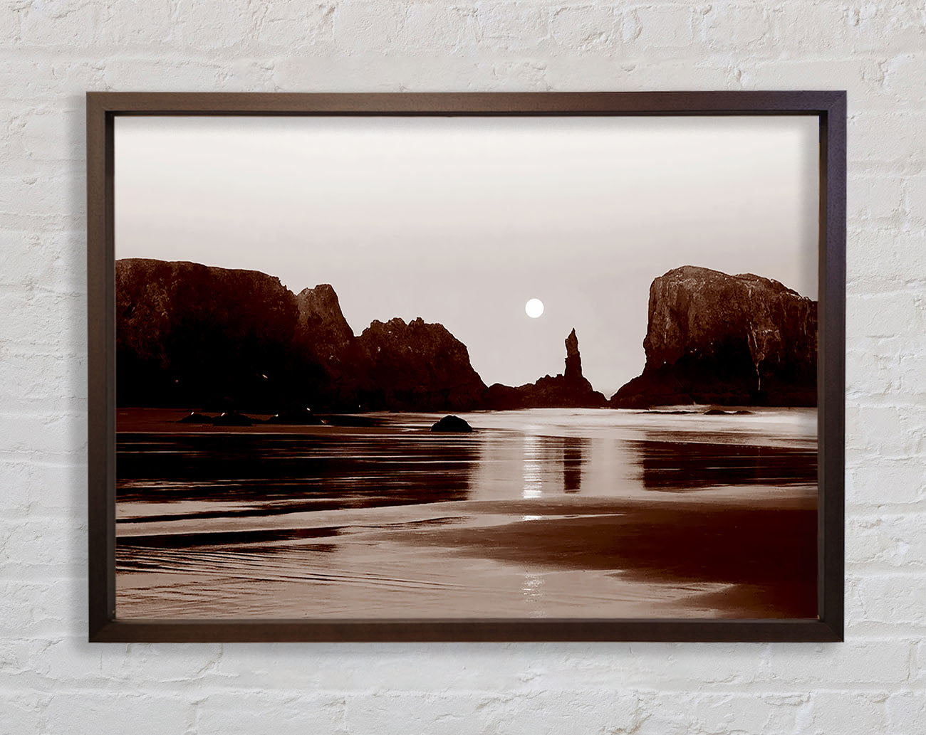Chocolate Ocean Rocks Framed Wall Art
