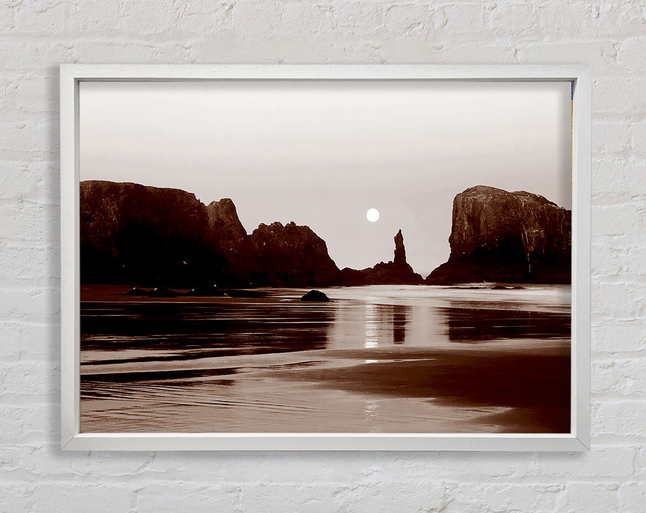 Chocolate Ocean Rocks Framed Wall Art
