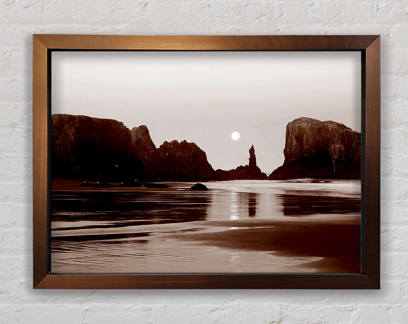 Chocolate Ocean Rocks Framed Wall Art