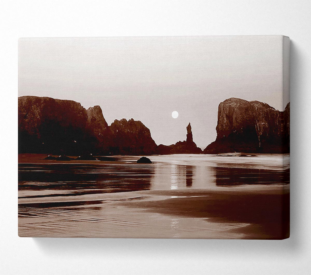 Chocolate Ocean Rocks Canvas Wall Art