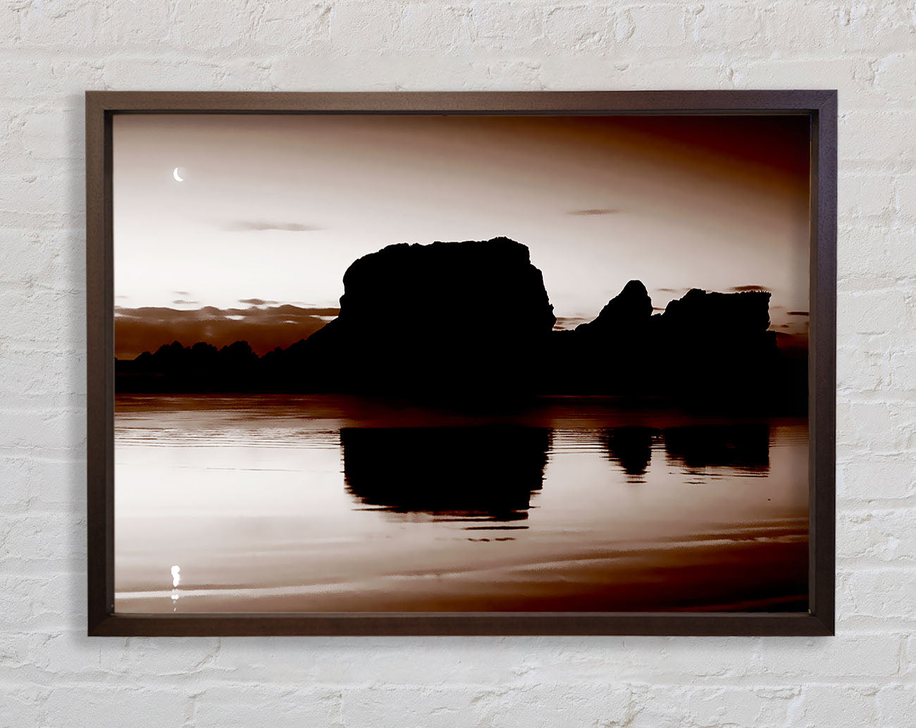 Chocolate Moon Reflection Framed Wall Art