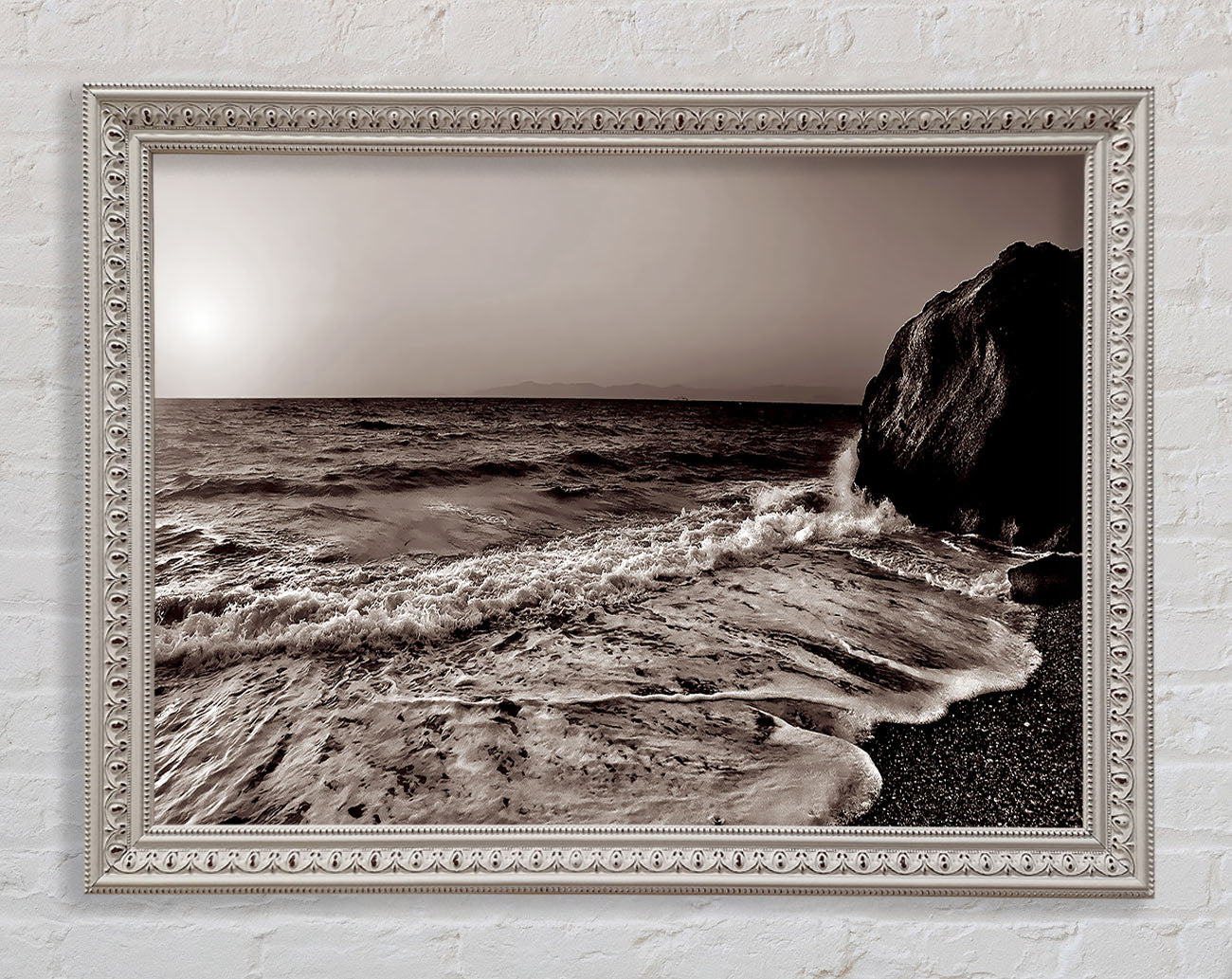 Chocolate Ocean Sun Framed Wall Art