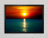 As The Sun Goes Down Over The Turquoise Ocean Framed Wall Art