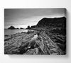 B n W Cliffs Around The Ocean Canvas Wall Art