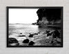 Black And White Sparkle Ocean Rocks Framed Wall Art