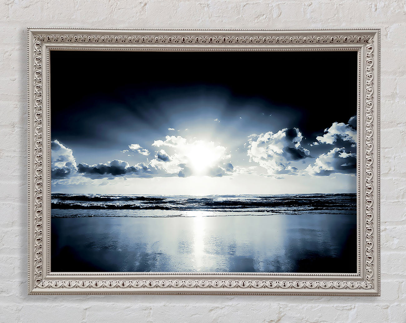 Blue Ocean Sunrise Framed Wall Art
