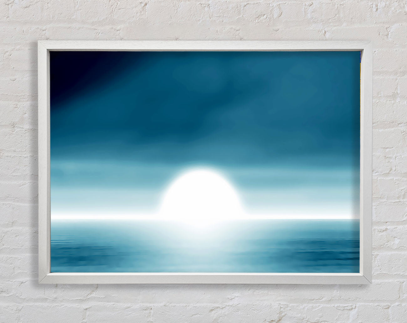 Abstact Sun Blue Framed Wall Art