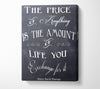 Famous Quote Henry David Thoreau The Price Of Anything Canvas Wall Art