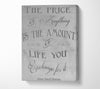 Famous Quote Henry David Thoreau The Price Of Anything Grey Canvas Wall Art