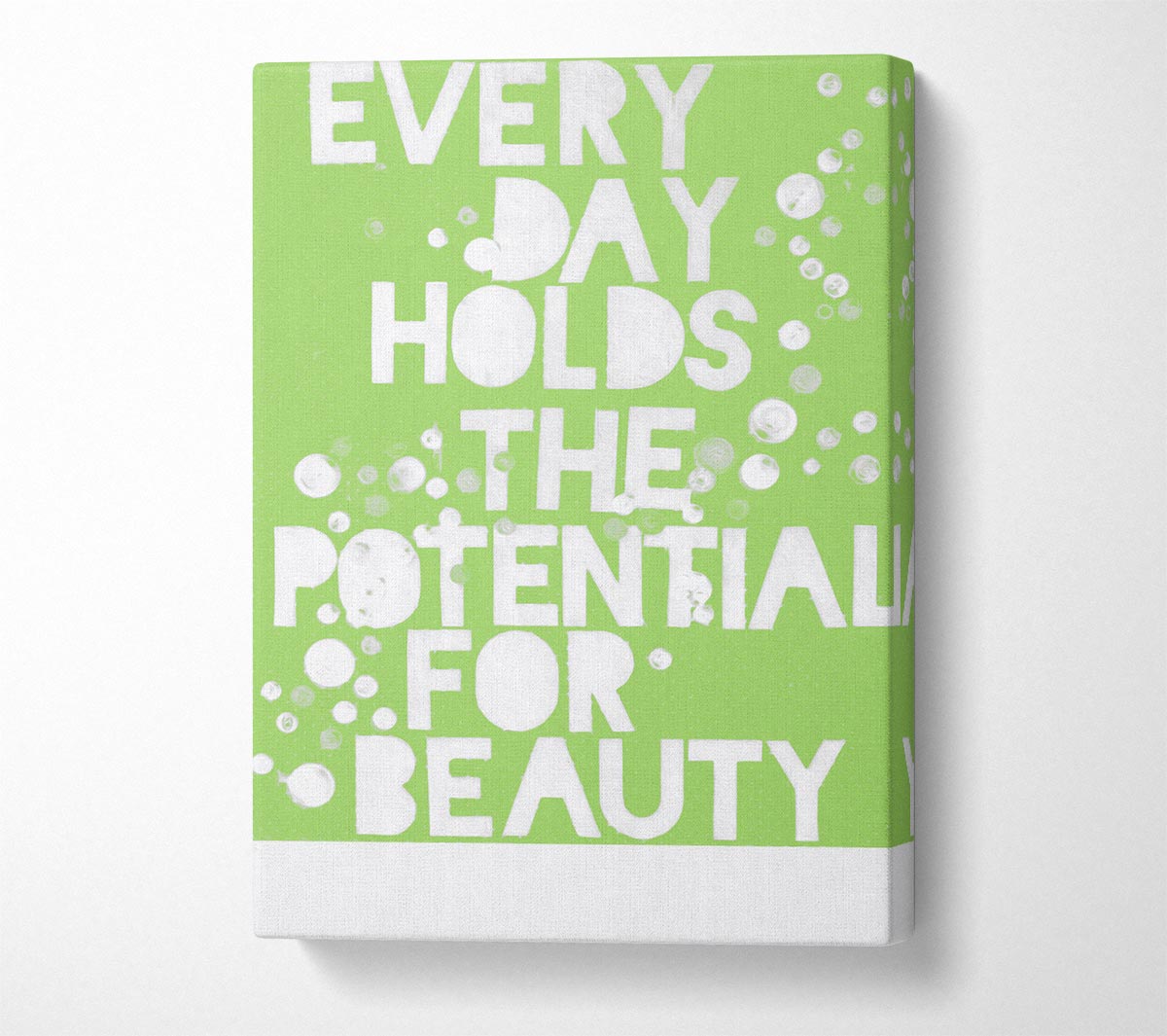 Motivational Quote Every Day Holds The Potential Lime Green Canvas Wall Art