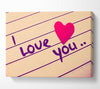 Love Quote I Love You Heart Canvas Wall Art