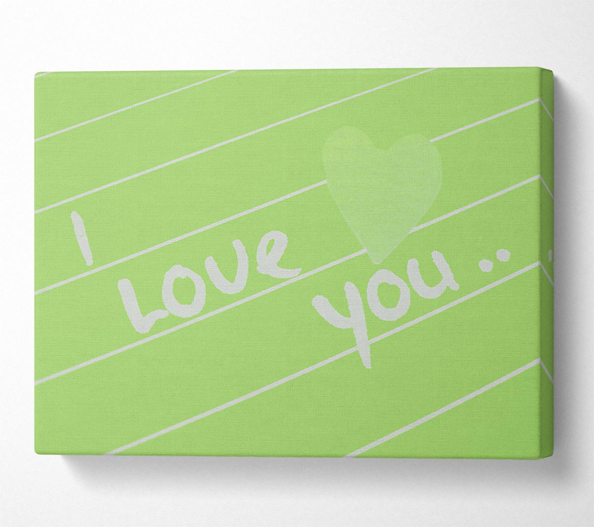 Love Quote I Love You Heart Lime Green Canvas Wall Art