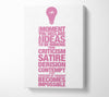 Motivational Quote Freedom Of Thought Pink Canvas Wall Art