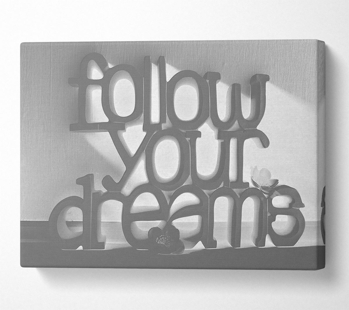 Home Quote Follow Your Dreams Grey Canvas Wall Art
