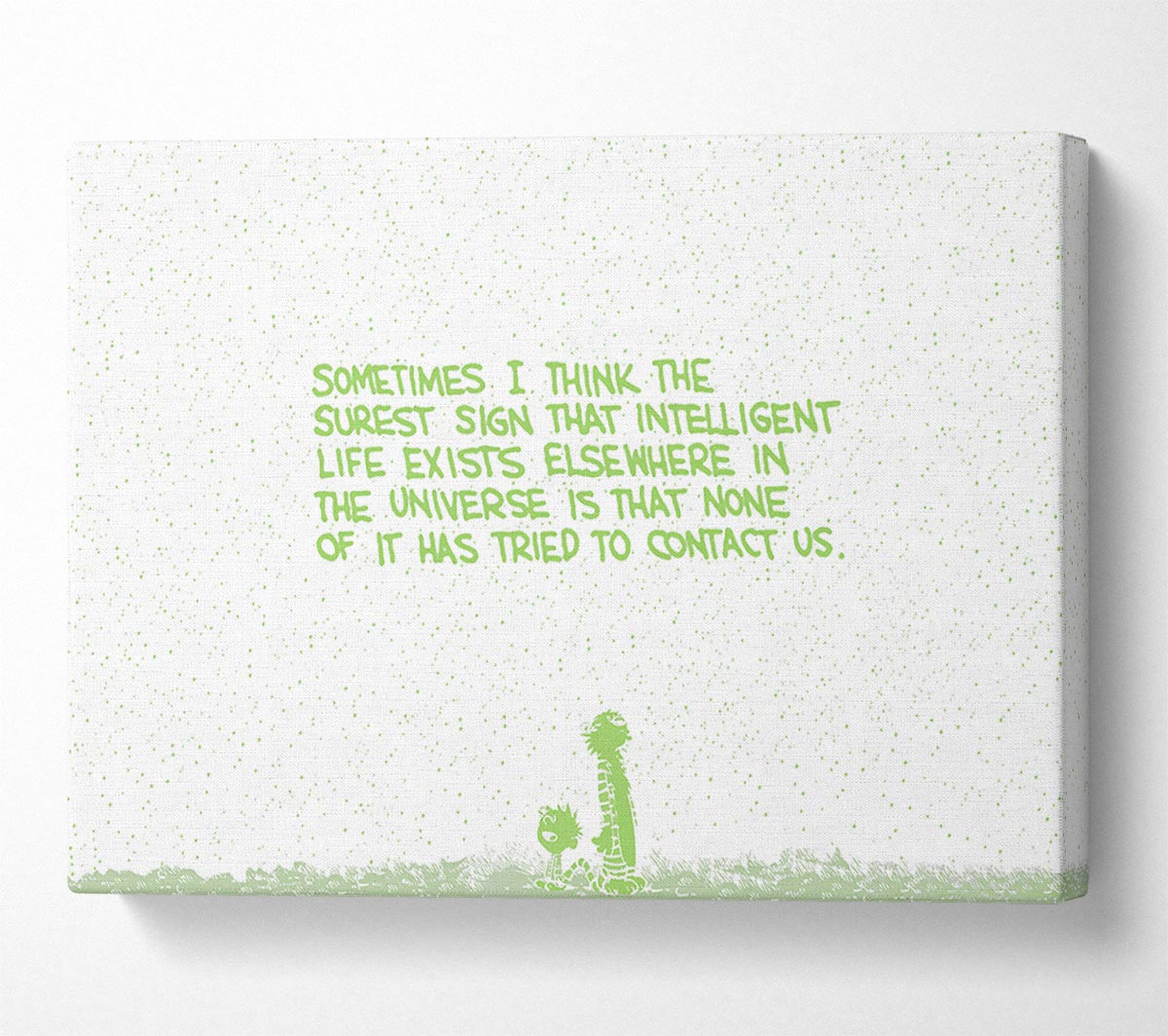 Funny Quote Sometimes I Think The Surest Sign Lime Green Canvas Wall Art