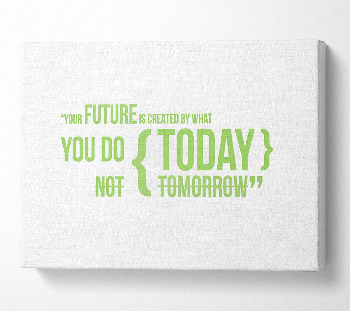 Motivational Quote Your Future Is Created By What You Do Lime Green Canvas Wall Art