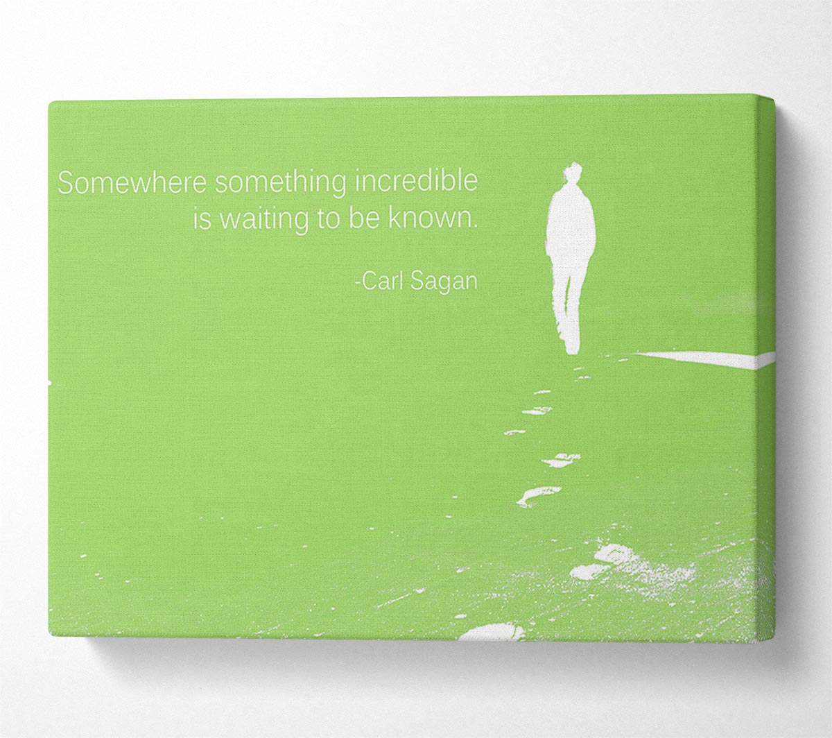 Carl Sagan Somewhere Something Lime Green Canvas Wall Art