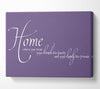 Family Quote Home Family Friends Lilac Canvas Wall Art
