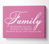 Family Quote Family We All Grow In Different Directions Pink Canvas Wall Art