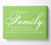 Family Quote Family We All Grow In Different Directions Lime Green Canvas Wall Art