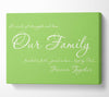 Family Quote Our Family Together Forever Lime Green Canvas Wall Art