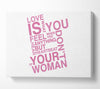 Love Quote Love Is What You Feel Pink Canvas Wall Art