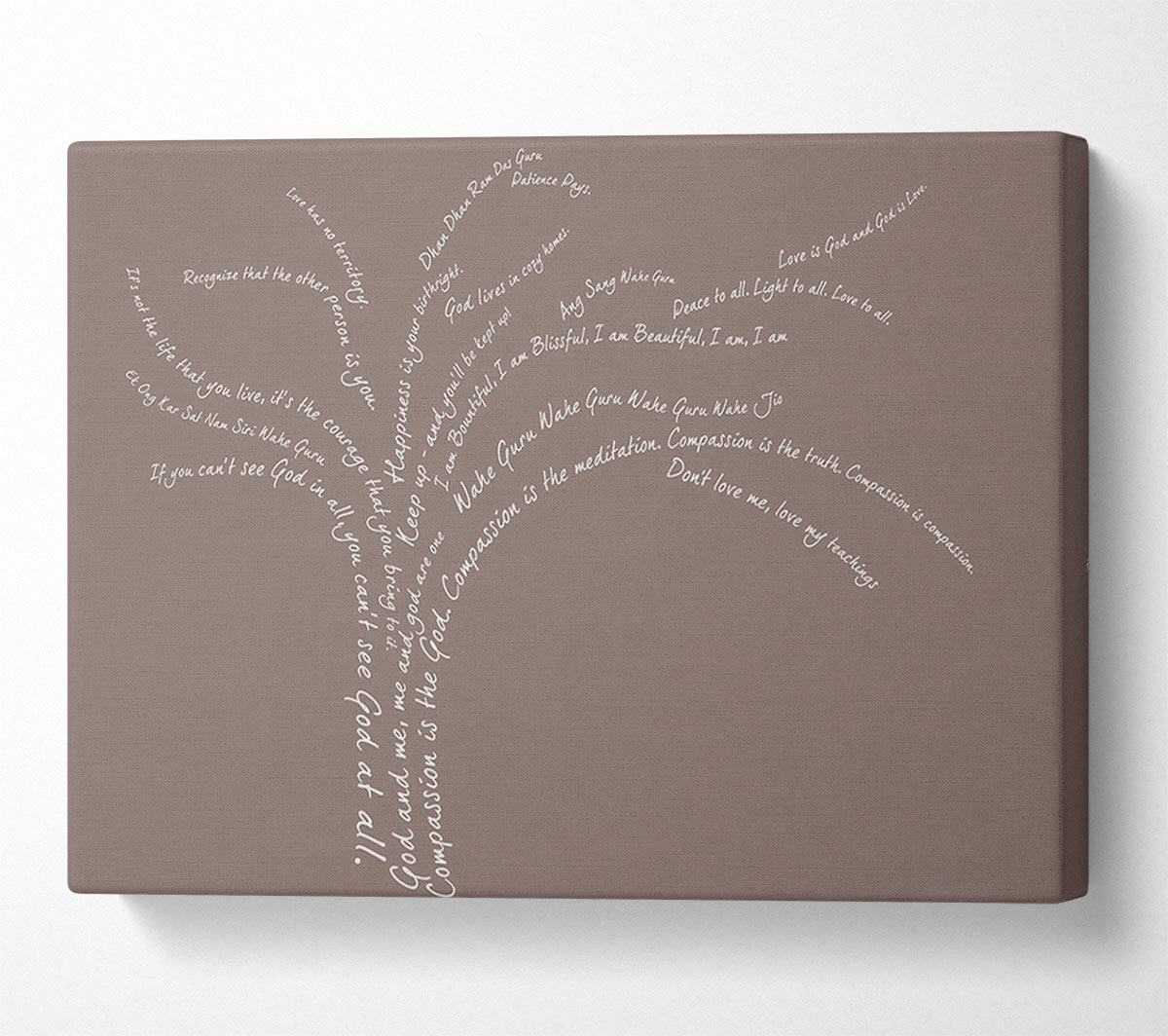 Love Quote The Love Tree Beige Canvas Wall Art