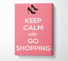 Girls Room Quote Keep Calm And Go Shopping Pink Canvas Wall Art