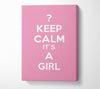 Nursery Quote Keep Calm Girl Pink Canvas Wall Art