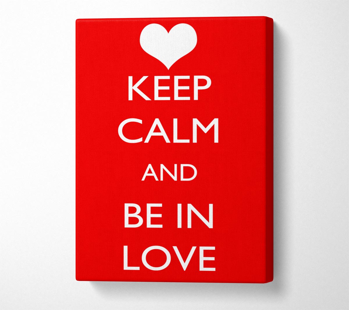 Love Quote Keep Calm Be In Love Canvas Wall Art