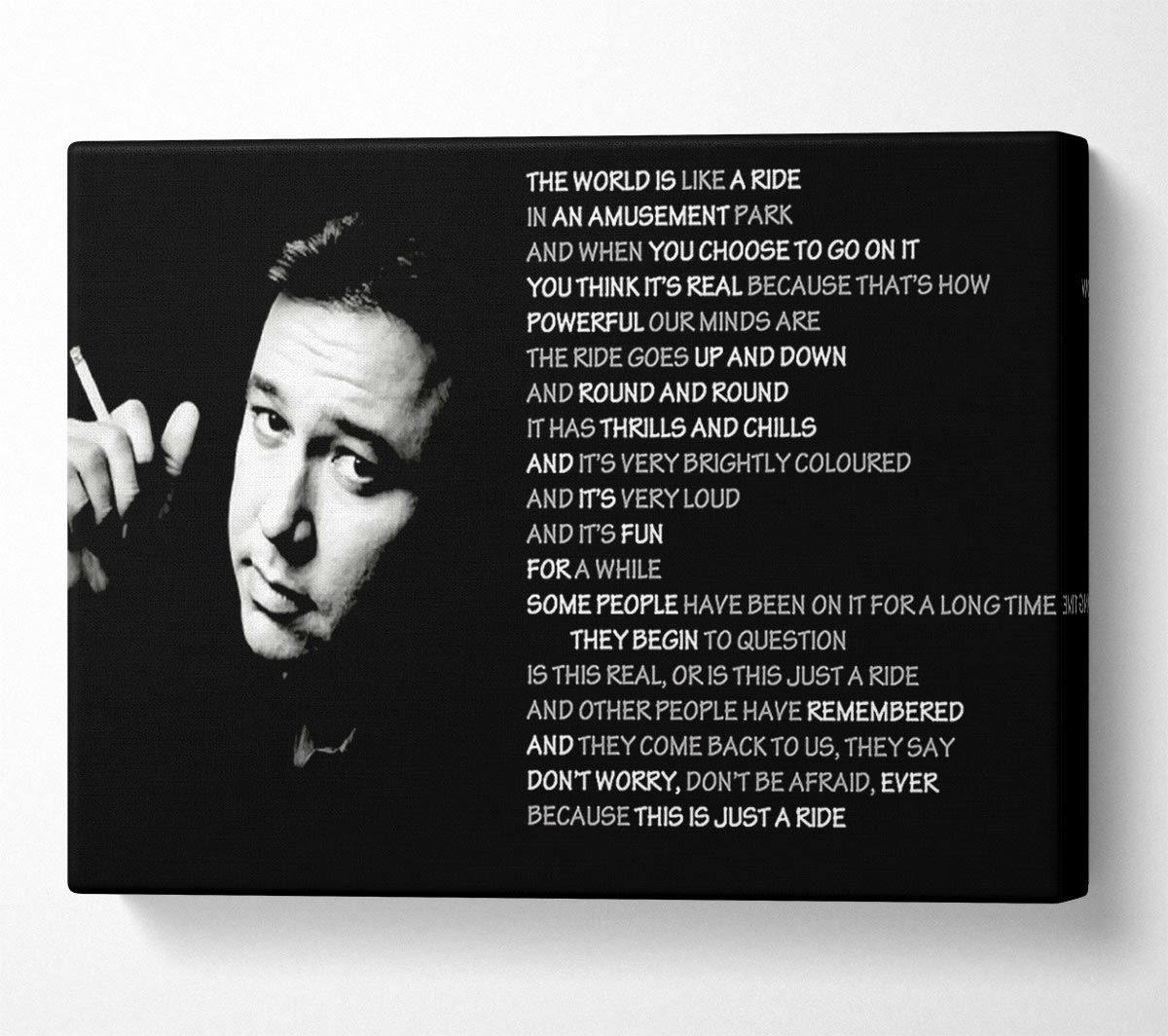 Motivational Quote Bill Hicks The World Is Like A Ride Canvas Wall Art