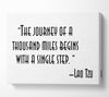 Motivational Quote Lao Tzu The Journey Of A Thousand Miles Canvas Wall Art