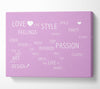 Love Quote Love Life Pink Canvas Wall Art