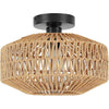 Schindora Boho Rattan Ceiling Light – E27 Rustic Braided Lamp Shade