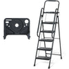 EPROSMIN 5-Step Ladder with Handrails – Folding Step Stool with Tool Tray