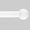 16/19mm Dia 120-210cm Extendable Curtain Pole Set, White, Ball Finials 48-84inch