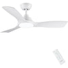 CJOY 42" White Ceiling Fan with Light, Remote, Timer, Quiet DC Motor, 6 Speeds