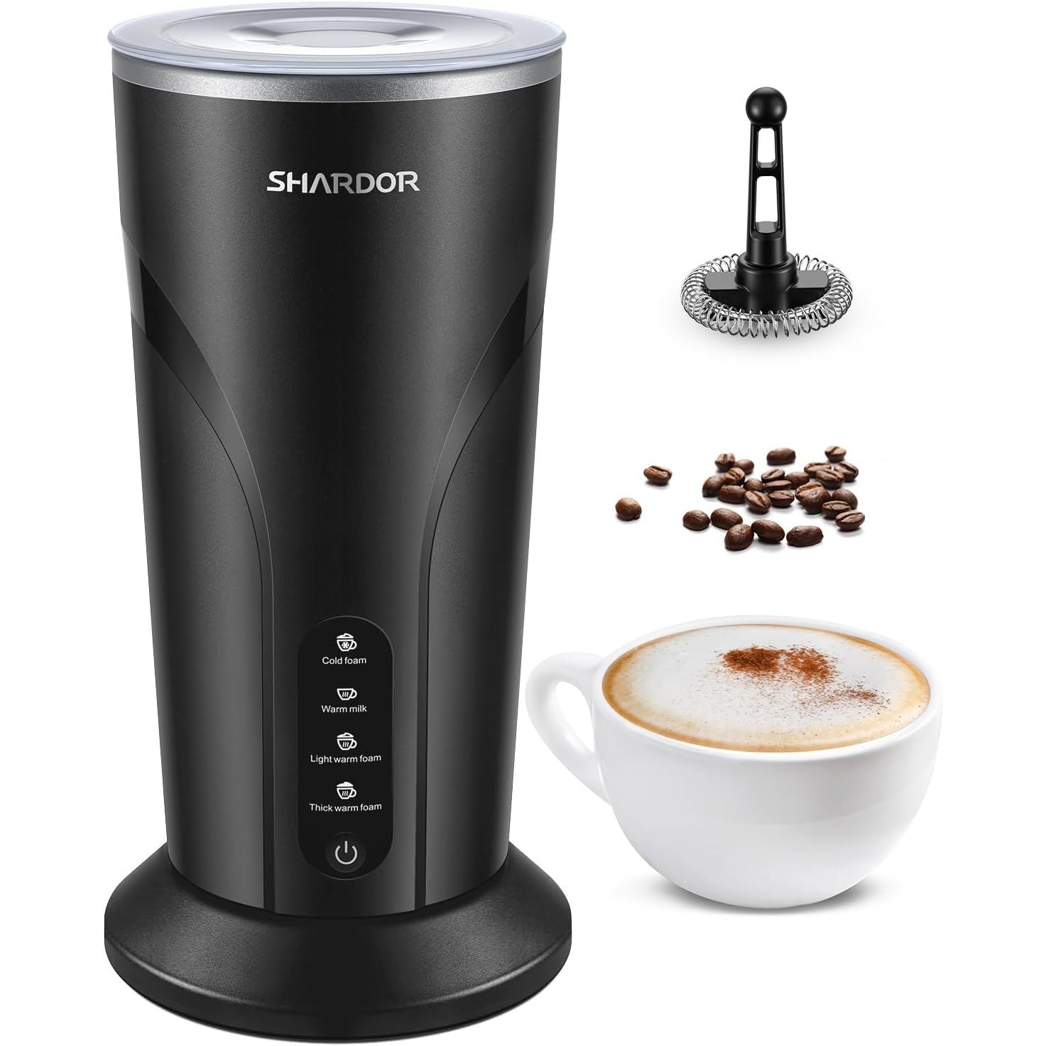 Electric Milk Frother and Steamer 300ml Hot Cold Foam Maker SHARDOR