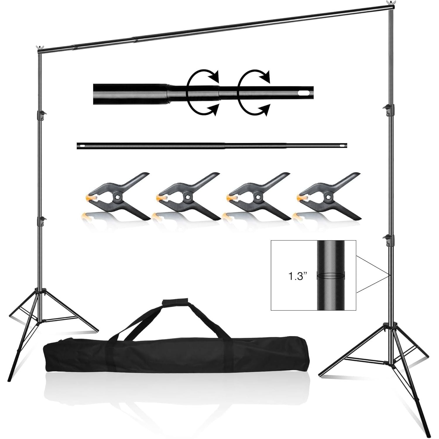 Backdrop Stand 3x3m Heavy Duty Adjustable Photography Frame Kit EMART