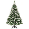 Artificial Christmas Tree 5FT Fold Out with Snow Pine Cones Indoor GIGALUMI