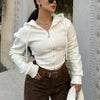 Temperament Slimming Crop Hoodie Sweatshirt For Women