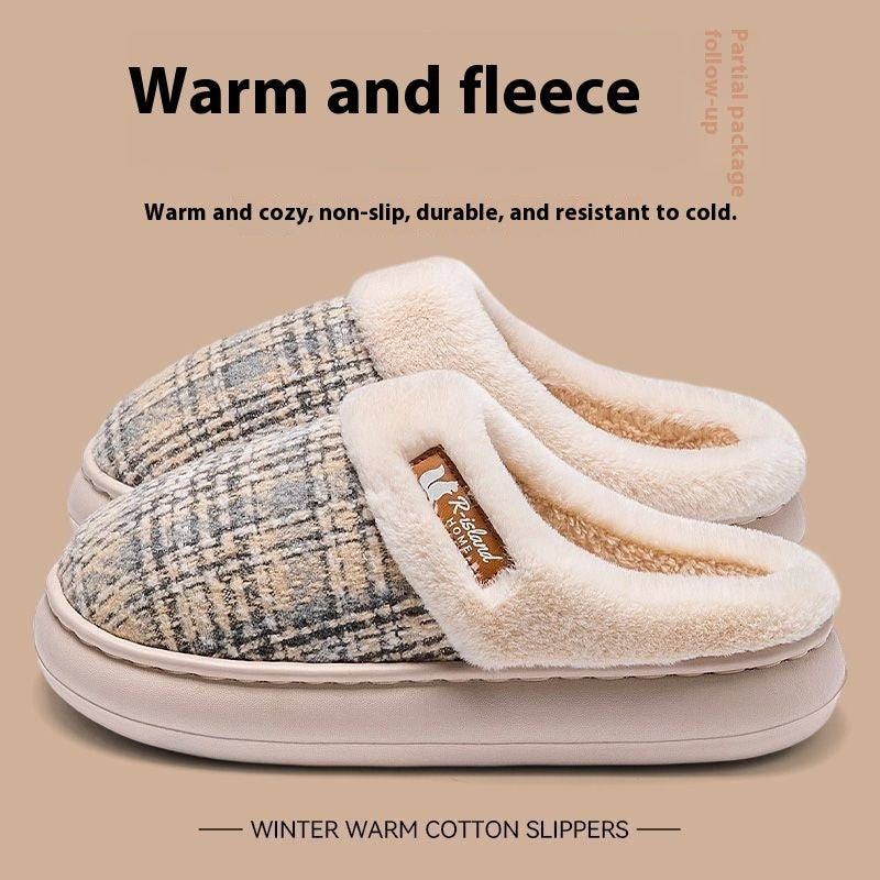 Women's Thick Bottom Non Slip Cotton Slippers