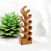 10 Bottle Hand Carved Wine Rack - L15 x W25 x H70 cm