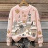 Women's Christmas Crew-neck Patterned Top
