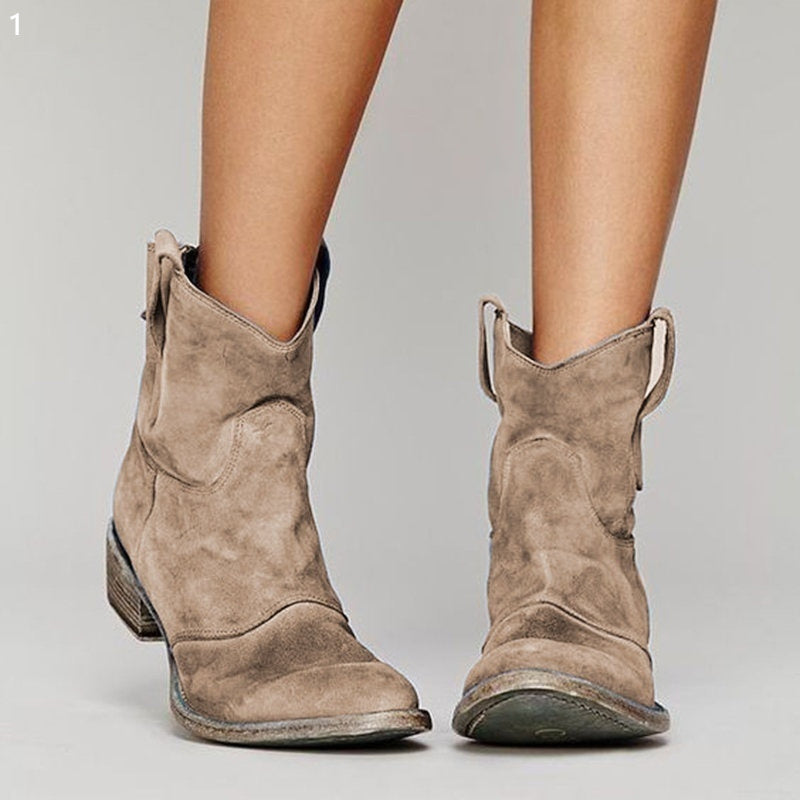 Square Heel Low Martin Boots