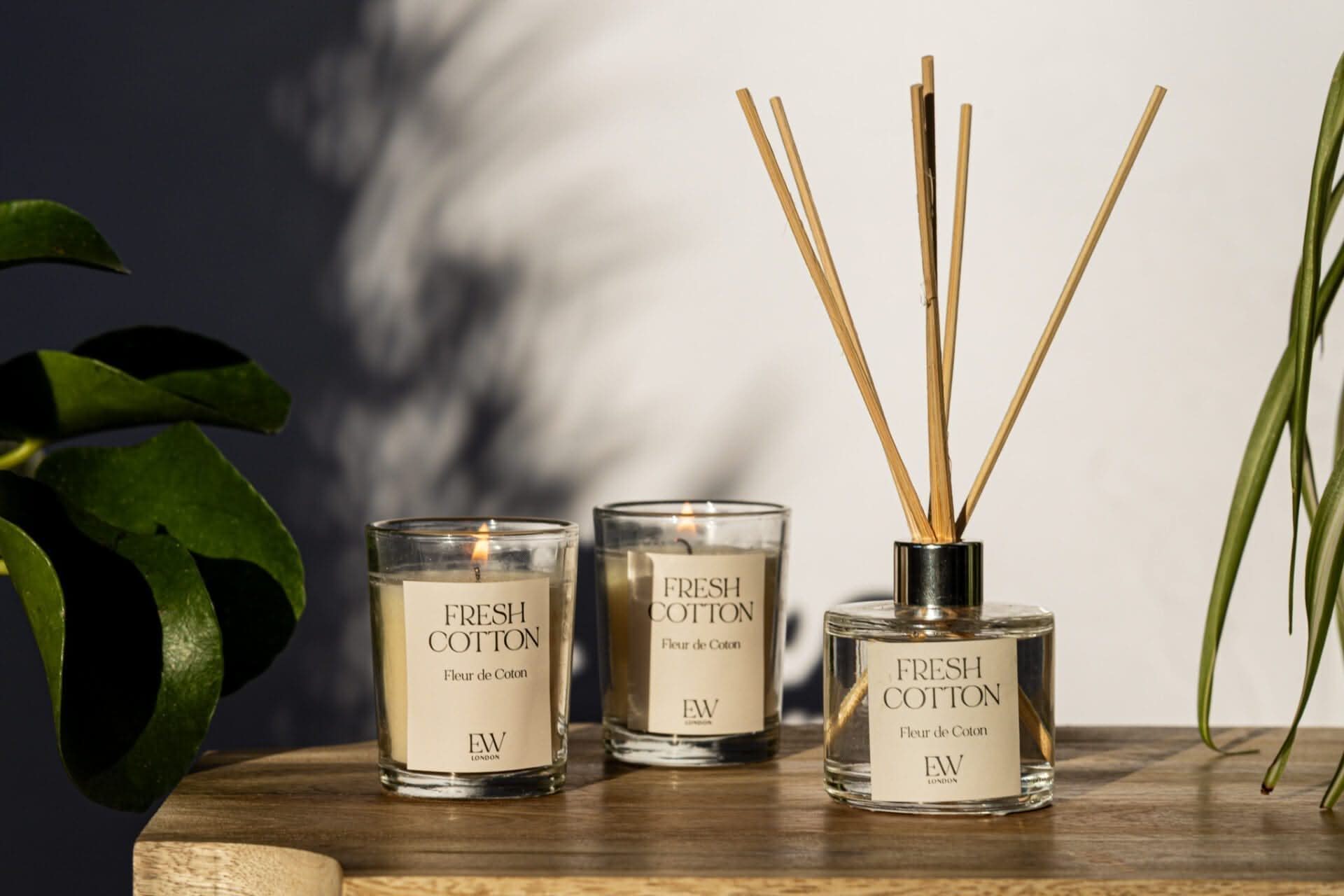 Fresh Cotton Diffuser and Candle Gift Set