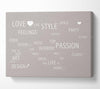 Love Quote Love Life Beige Canvas Wall Art