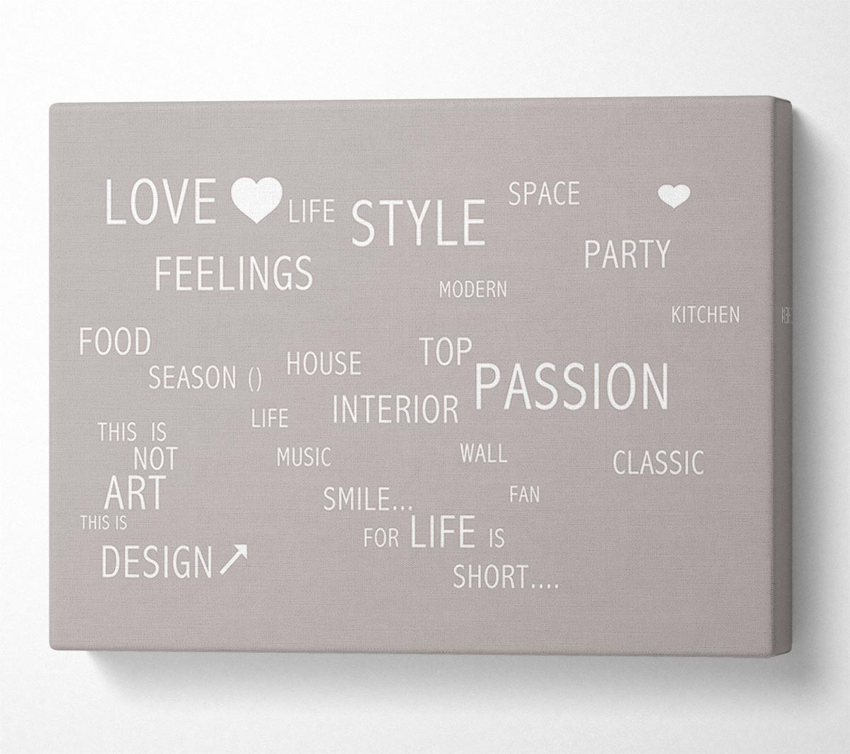 Love Quote Love Life Beige Canvas Wall Art