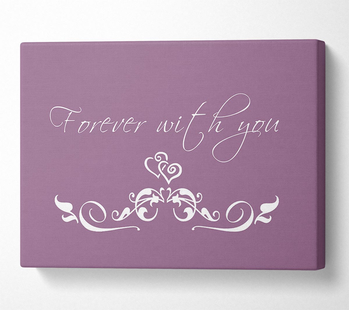 Love Quote Forever With You Dusty Pink Canvas Wall Art